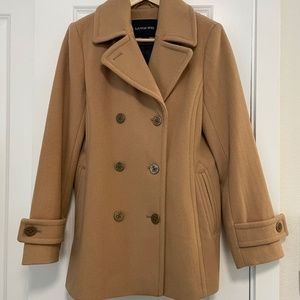 Camel Wool Peacoat, size 6